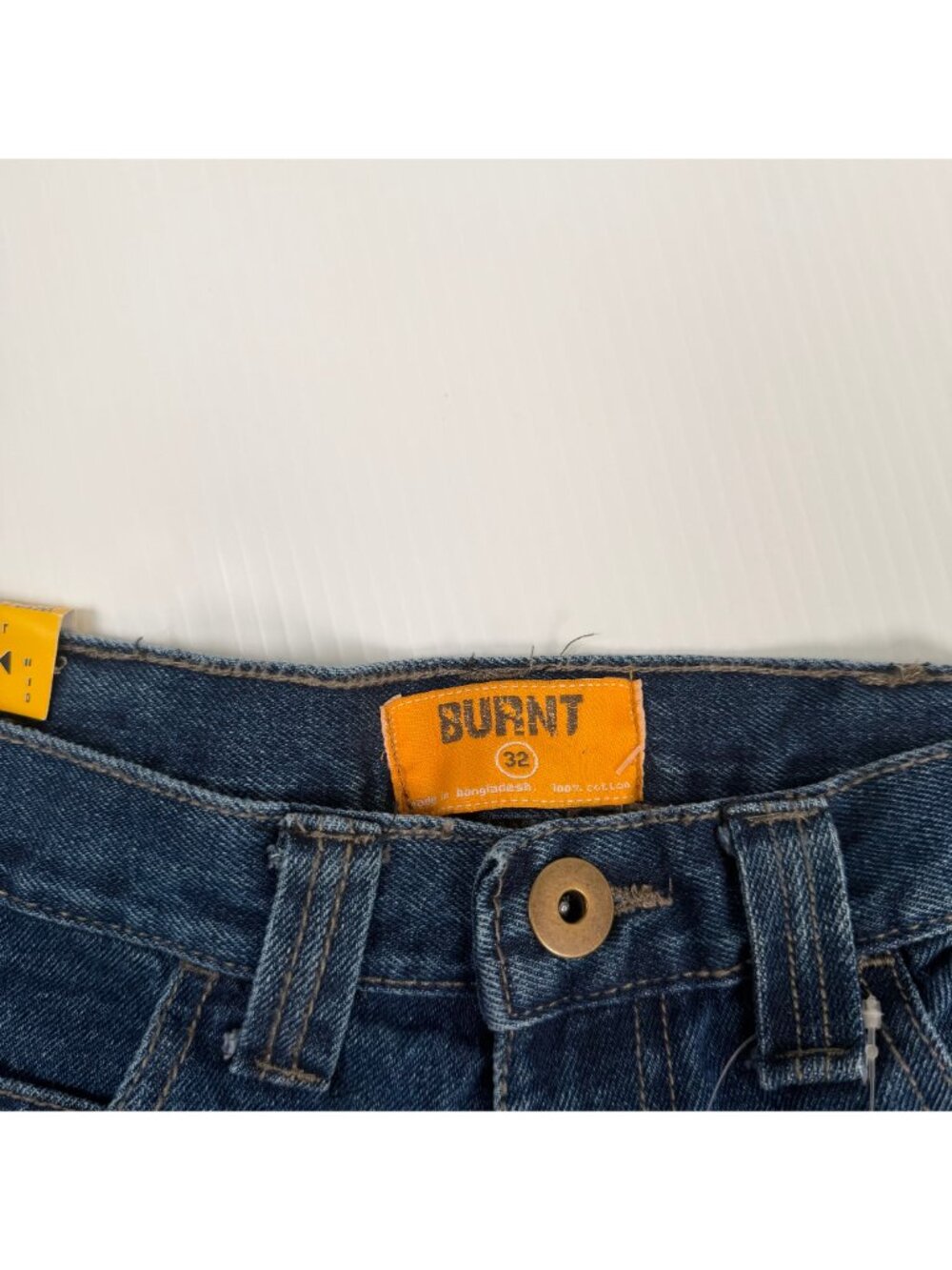 Burnt Baggy Dark Wash Denim Shorts 32 - Picture 6 of 6